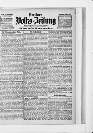 Berliner Volkszeitung vom 18.04.1907