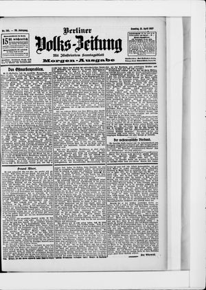 Berliner Volkszeitung on Apr 21, 1907
