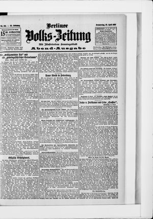 Berliner Volkszeitung vom 25.04.1907