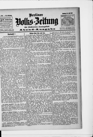 Berliner Volkszeitung vom 22.07.1907