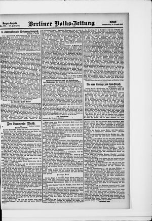 Berliner Volkszeitung vom 08.08.1907