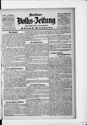 Berliner Volkszeitung vom 11.09.1907