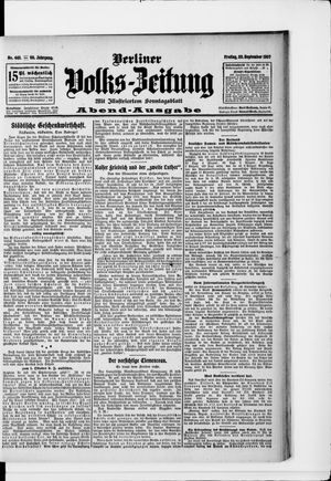 Berliner Volkszeitung vom 20.09.1907