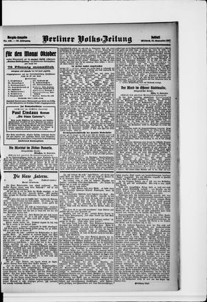 Berliner Volkszeitung vom 25.09.1907