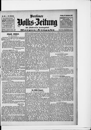 Berliner Volkszeitung vom 27.09.1907