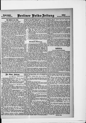 Berliner Volkszeitung on Sep 28, 1907