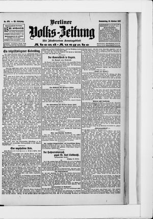 Berliner Volkszeitung vom 10.10.1907