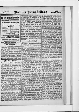 Berliner Volkszeitung vom 30.10.1907