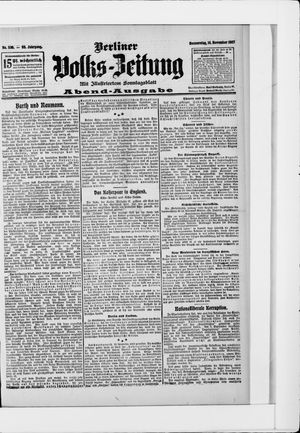 Berliner Volkszeitung vom 14.11.1907