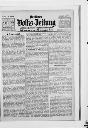 Berliner Volkszeitung on Apr 5, 1908