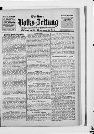 Berliner Volkszeitung on Apr 9, 1908