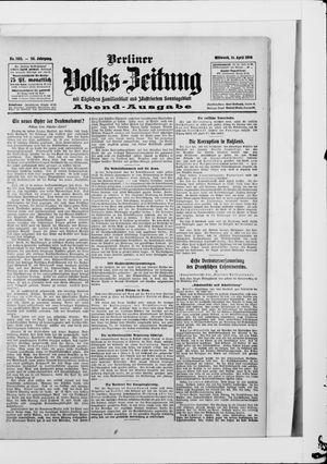 Berliner Volkszeitung vom 15.04.1908
