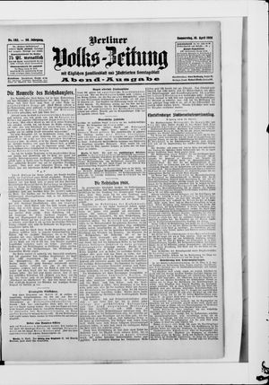 Berliner Volkszeitung vom 16.04.1908