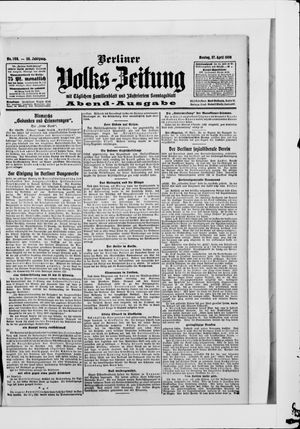 Berliner Volkszeitung vom 27.04.1908