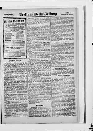 Berliner Volkszeitung on Apr 30, 1908