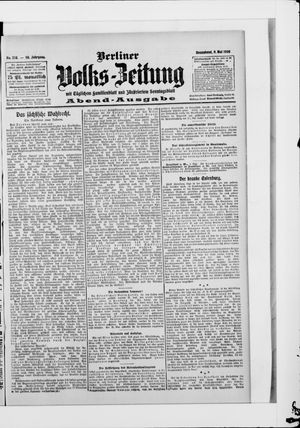 Berliner Volkszeitung vom 09.05.1908
