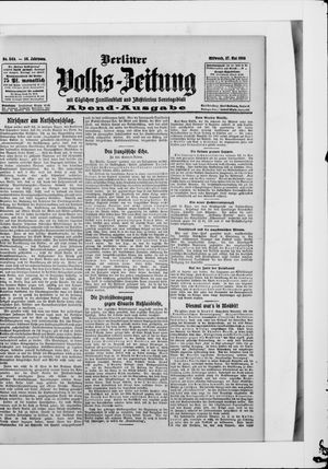 Berliner Volkszeitung on May 27, 1908