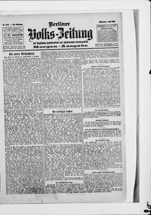 Berliner Volkszeitung vom 01.07.1908