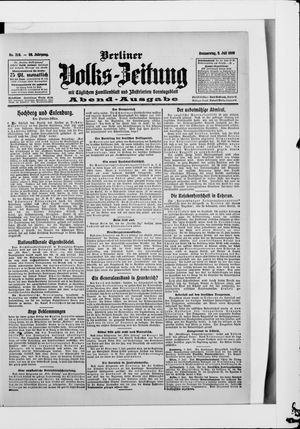 Berliner Volkszeitung vom 09.07.1908