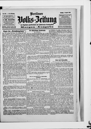 Berliner Volkszeitung vom 07.08.1908