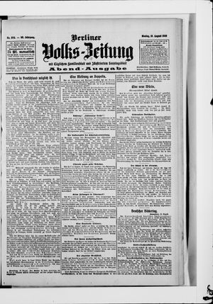 Berliner Volkszeitung on Aug 10, 1908