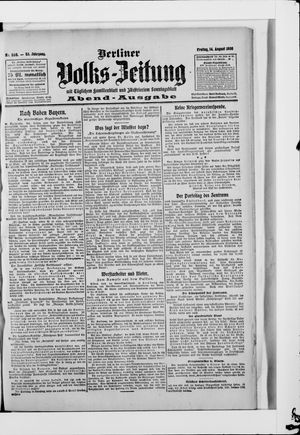 Berliner Volkszeitung on Aug 14, 1908