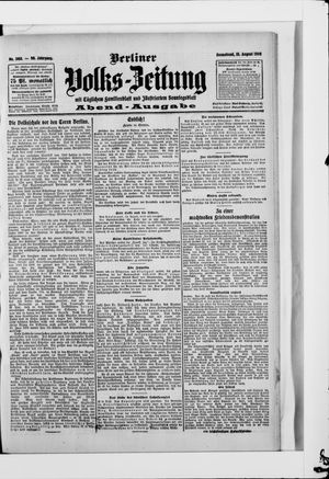 Berliner Volkszeitung on Aug 15, 1908