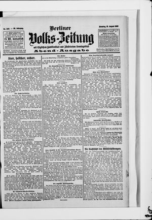 Berliner Volkszeitung vom 18.08.1908