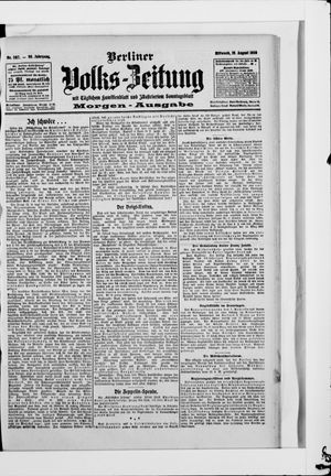 Berliner Volkszeitung on Aug 19, 1908
