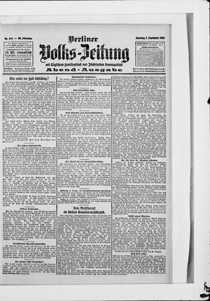 Berliner Volkszeitung vom 01.09.1908