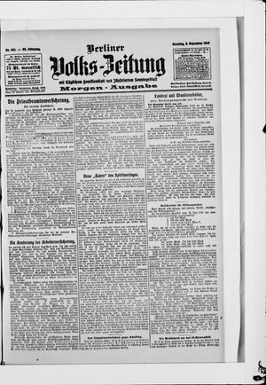 Berliner Volkszeitung vom 08.09.1908