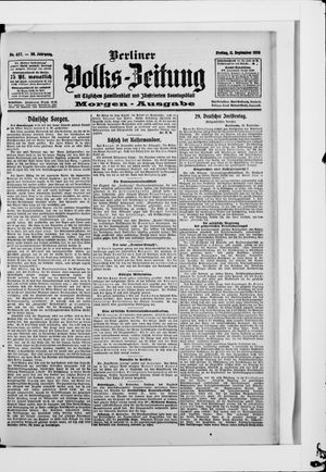 Berliner Volkszeitung vom 11.09.1908