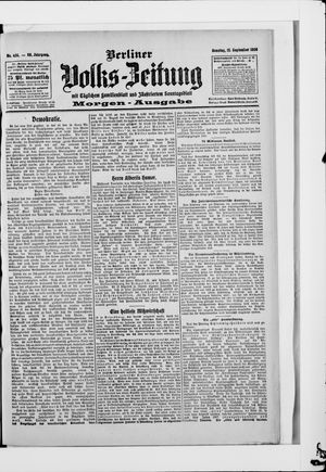 Berliner Volkszeitung on Sep 13, 1908