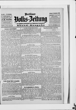 Berliner Volkszeitung vom 18.09.1908