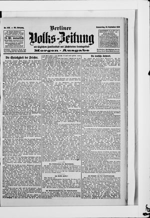 Berliner Volkszeitung vom 24.09.1908