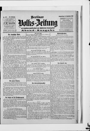 Berliner Volkszeitung vom 24.09.1908