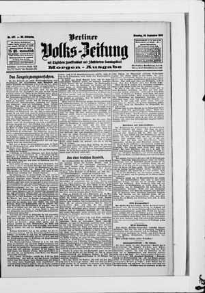 Berliner Volkszeitung on Sep 29, 1908