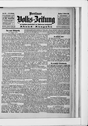 Berliner Volkszeitung vom 06.10.1908