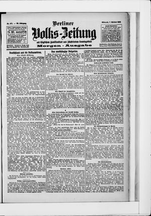 Berliner Volkszeitung vom 07.10.1908