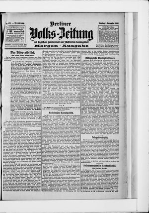 Berliner Volkszeitung vom 01.11.1908