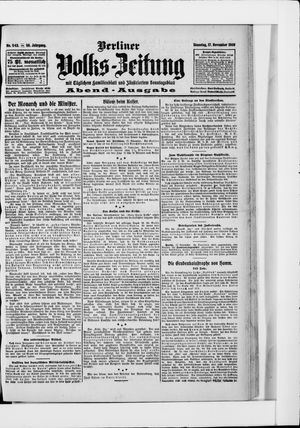 Berliner Volkszeitung vom 17.11.1908