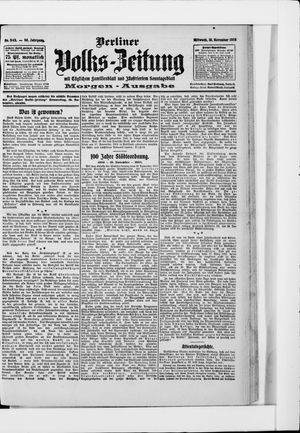 Berliner Volkszeitung vom 18.11.1908