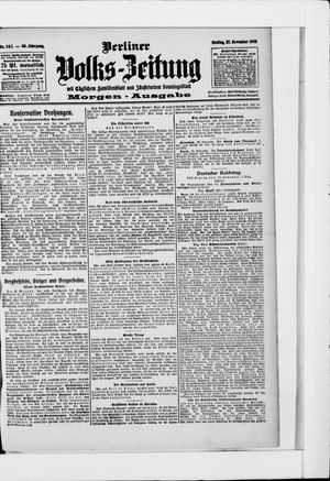 Berliner Volkszeitung vom 27.11.1908
