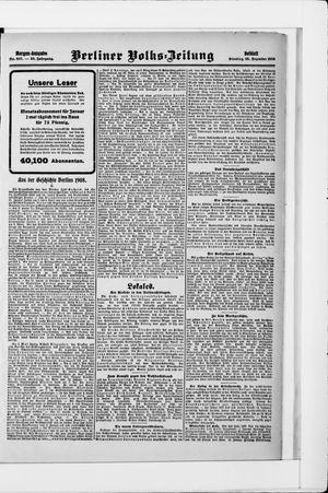 Berliner Volkszeitung vom 29.12.1908