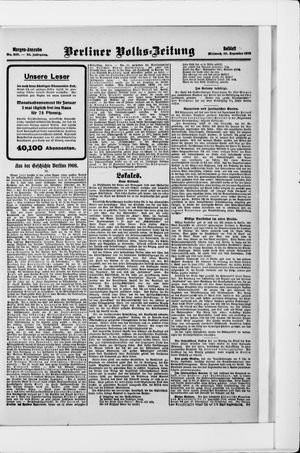 Berliner Volkszeitung vom 30.12.1908