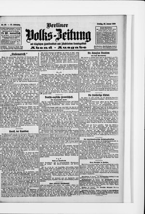 Berliner Volkszeitung vom 29.01.1909