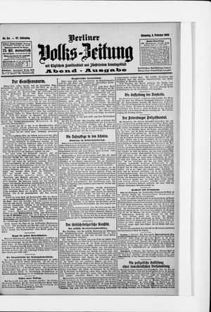 Berliner Volkszeitung vom 02.02.1909