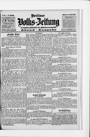 Berliner Volkszeitung vom 17.02.1909