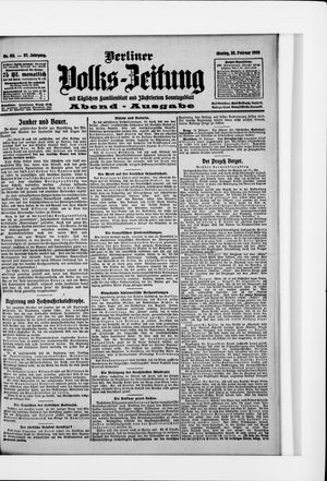 Berliner Volkszeitung vom 22.02.1909