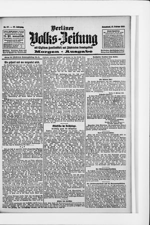 Berliner Volkszeitung vom 27.02.1909